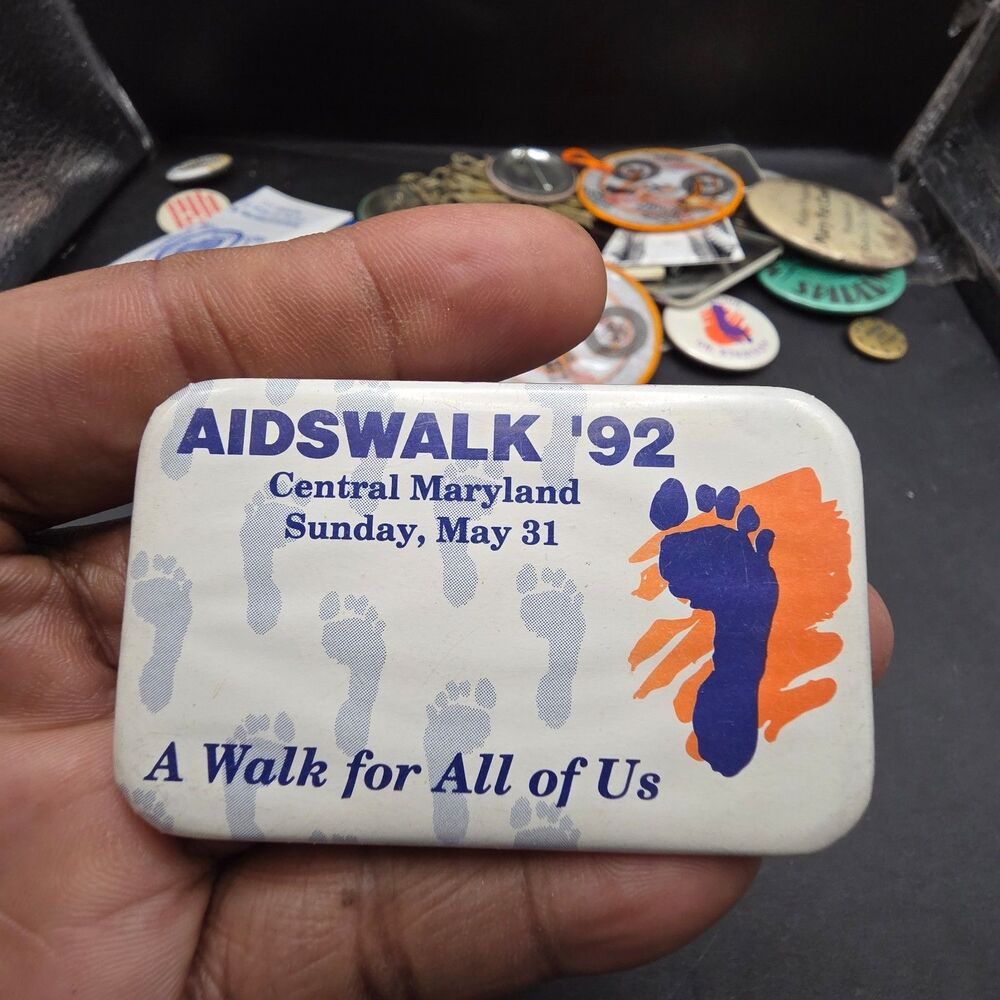 Vintage AIDS Walk 92 Central Maryland Pinback Button May 31 Baltimore